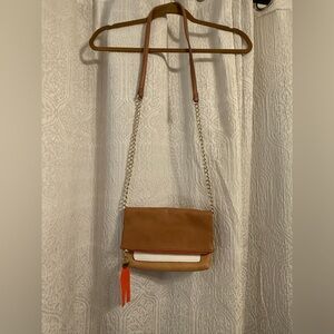 Tan and White Call It Spring Crossbody Bag